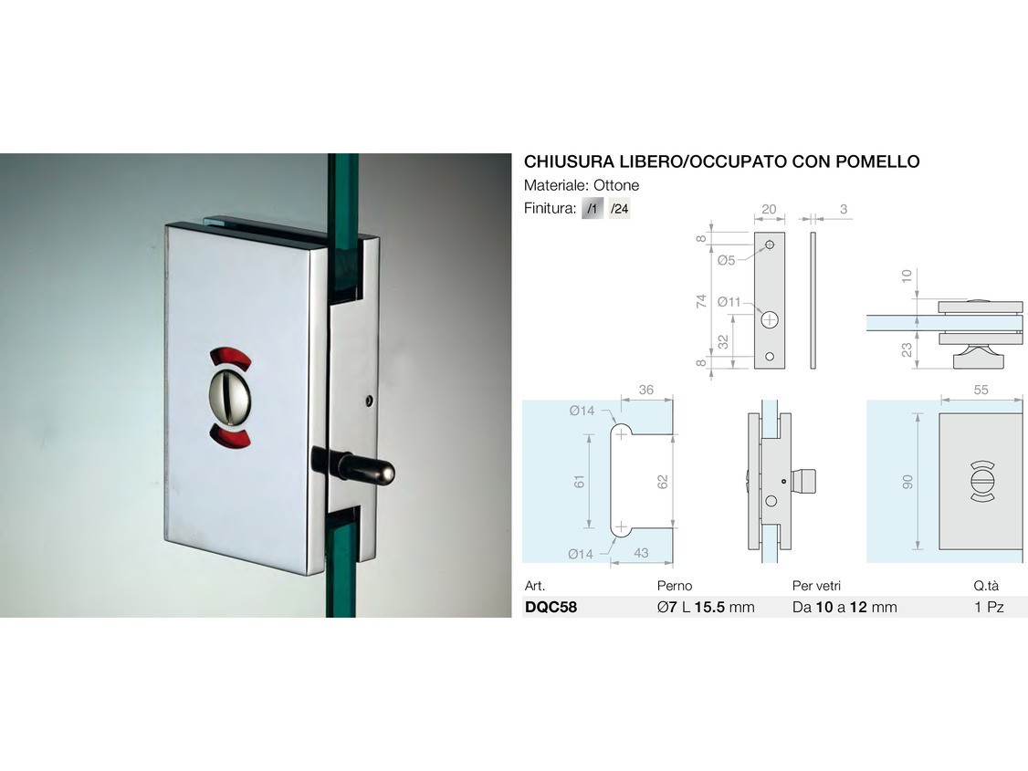 Chiusura libero/occupato con pomello Logli Massimo Saint Gobain