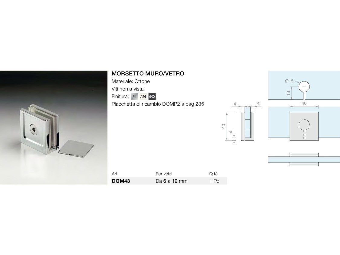 Morsetto muro/vetro Logli Massimo Saint Gobain