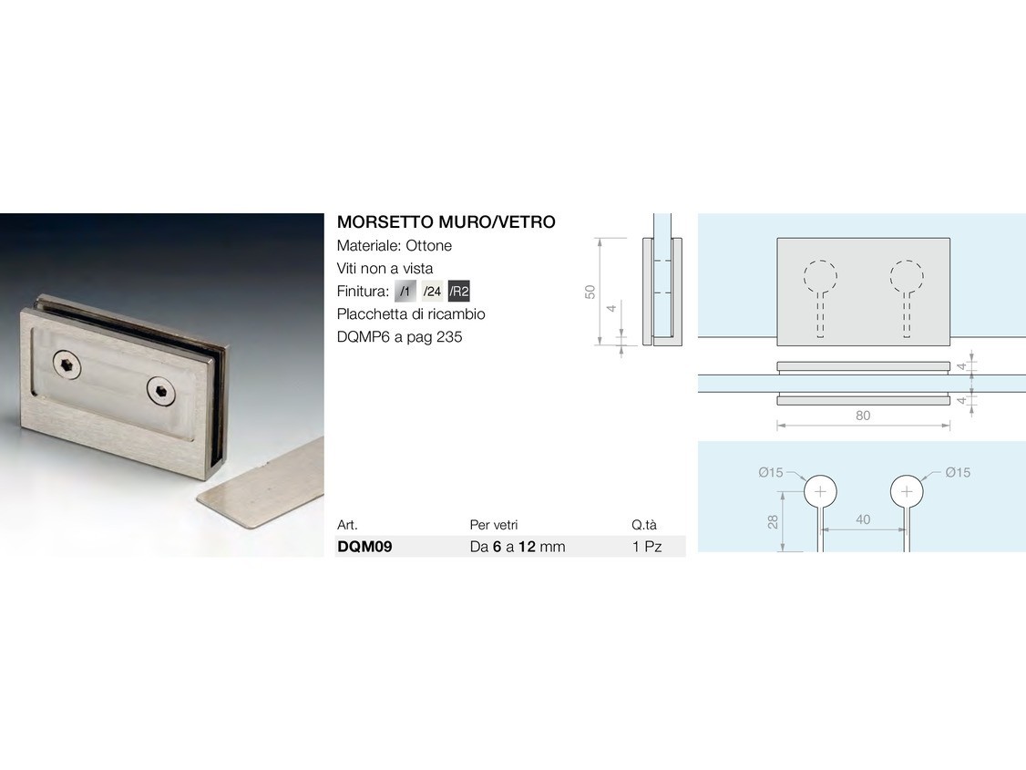 Morsetto muro/vetro Logli Massimo Saint Gobain