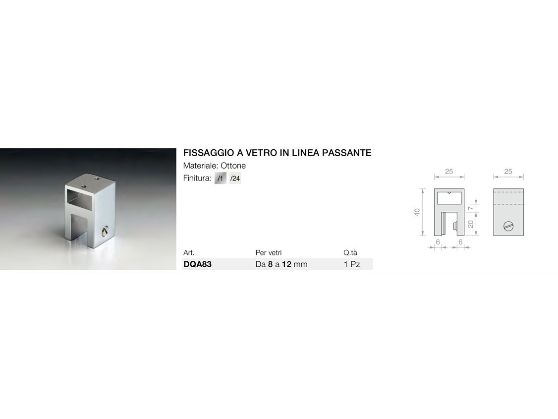 Fissaggio a vetro in linea passante Logli Massimo Saint Gobain