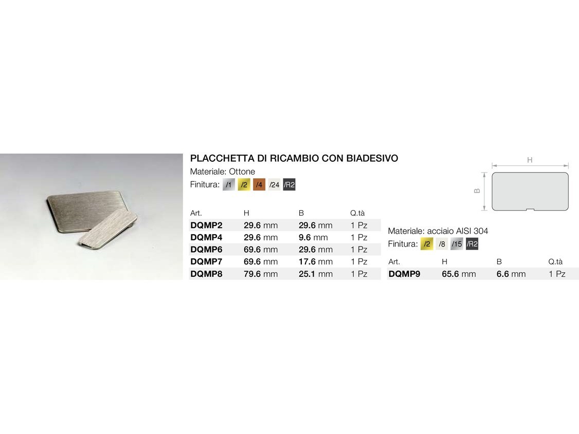 Placchetta di ricambio con biadesivo Logli Massimo Saint Gobain