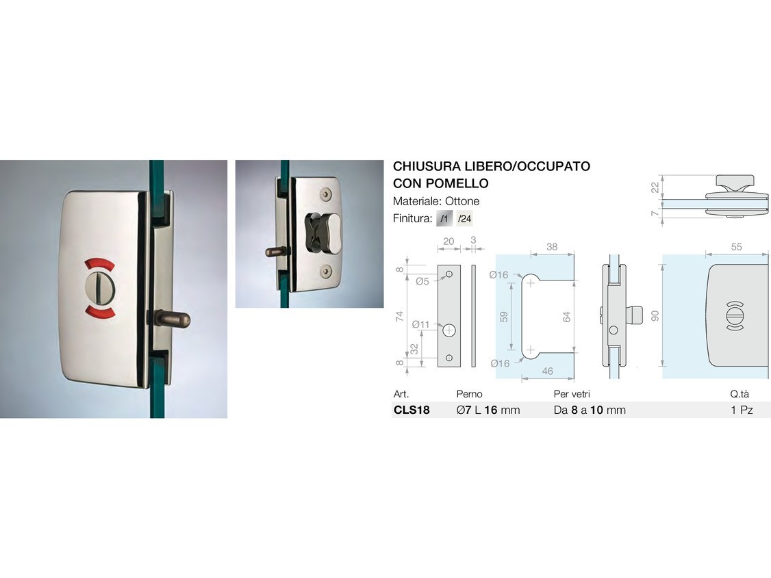 Chiusura libero/occupato con pomello Logli Massimo Saint Gobain