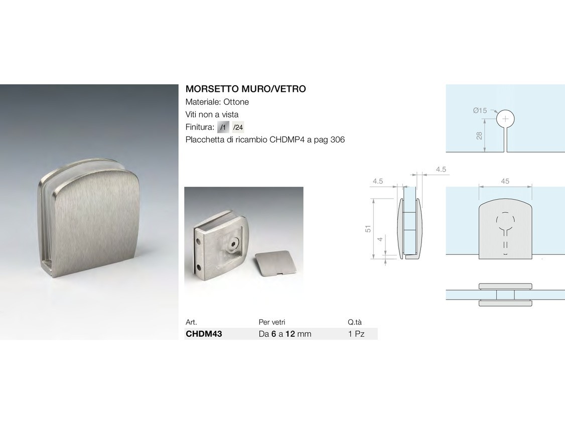 Morsetto muro/vetro Logli Massimo Saint Gobain