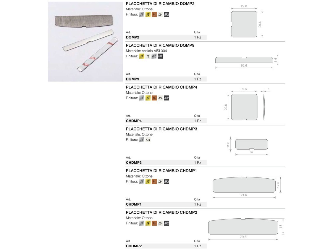 Placchetta di ricambio dqmp/chdmp Logli Massimo Saint Gobain