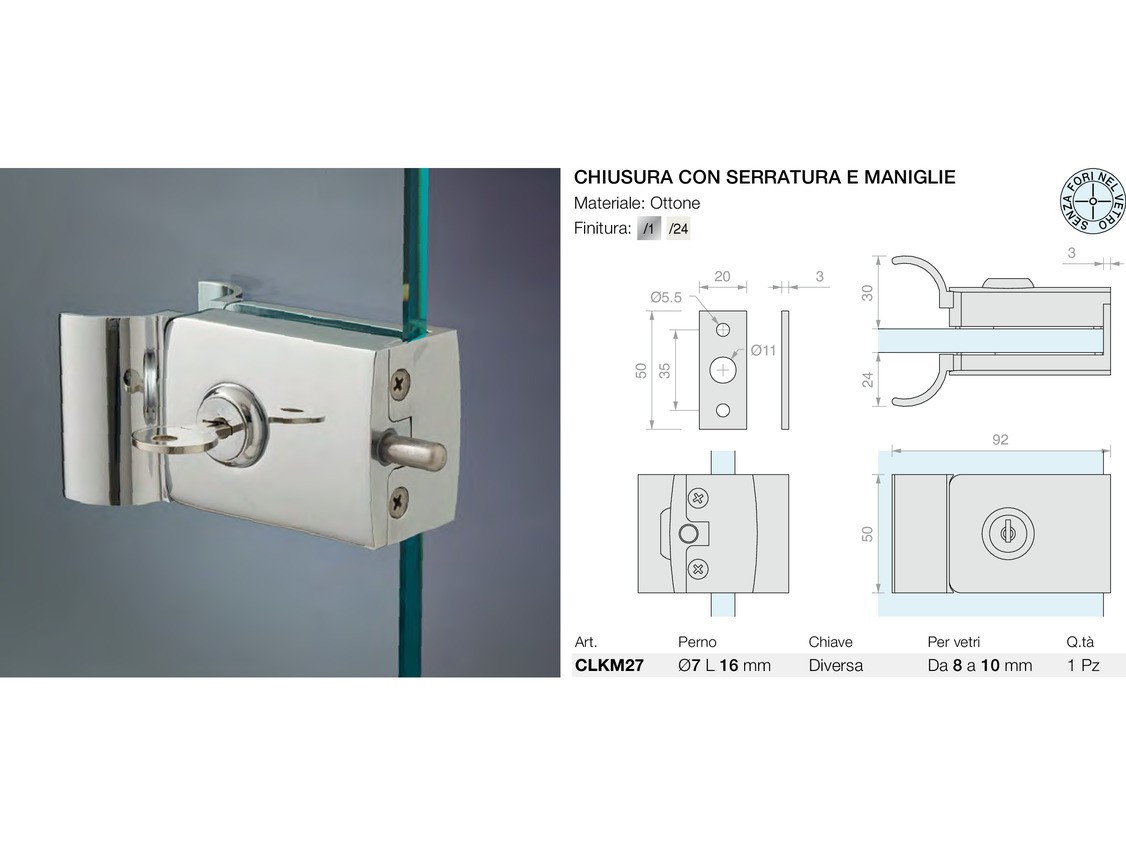 Chiusura con serratura e maniglie Logli Massimo Saint Gobain