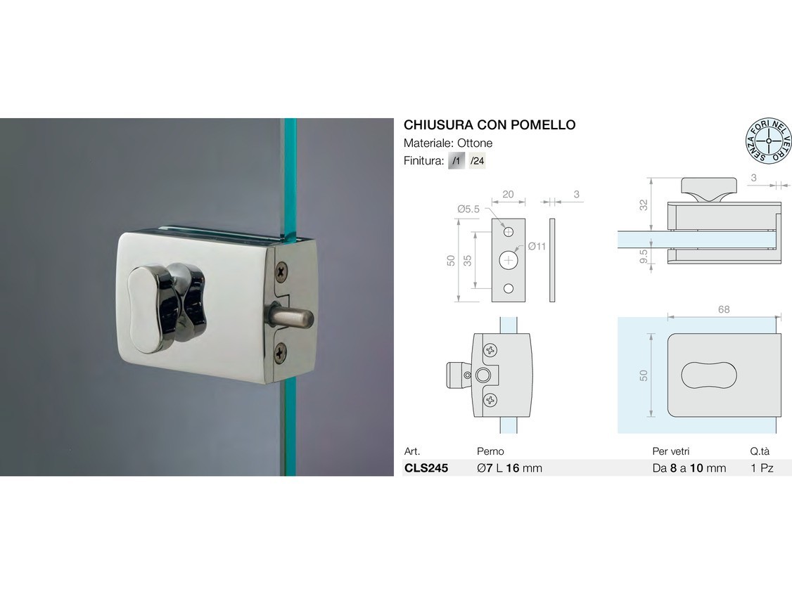 Chiusura con pomello Logli Massimo Saint Gobain