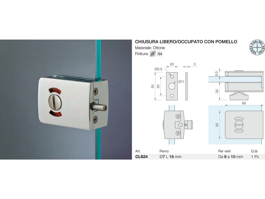 Chiusura libero/occupato con pomello Logli Massimo Saint Gobain