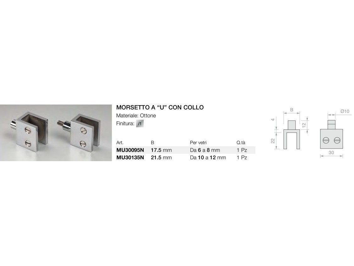 Morsetto a “u” con collo Logli Massimo Saint Gobain