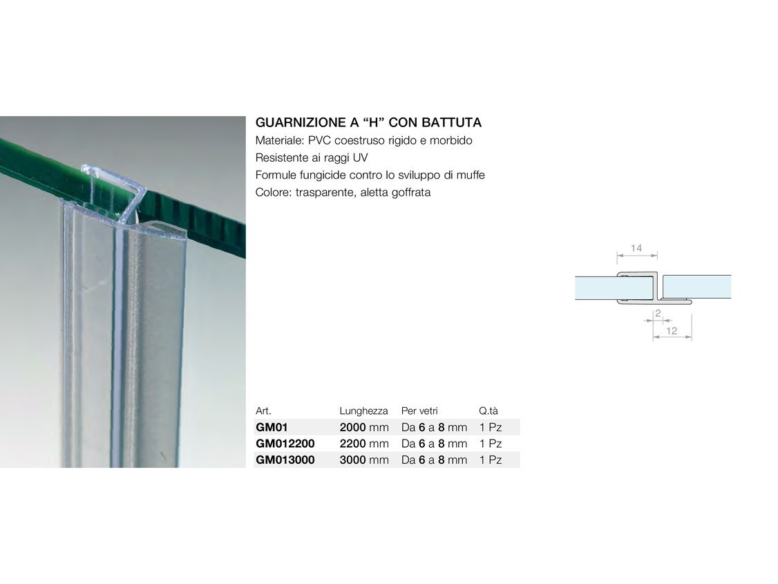 Guarnizione a “h” con battuta Logli Massimo Saint Gobain