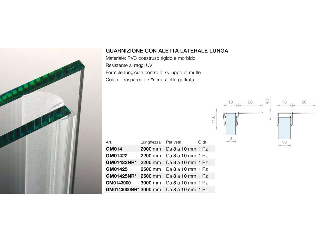 Guarnizione con aletta laterale lunga Logli Massimo Saint Gobain