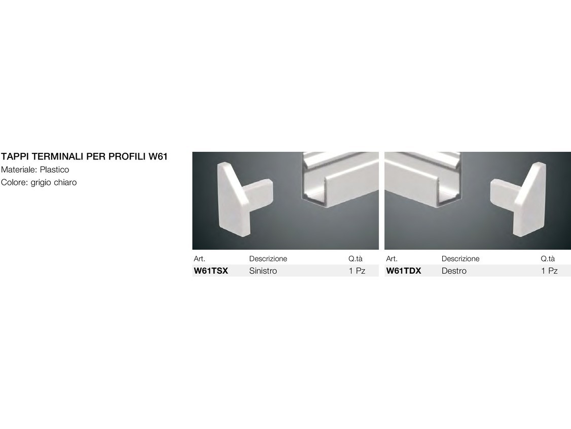 Tappi terminali per profili w61 Logli Massimo Saint Gobain