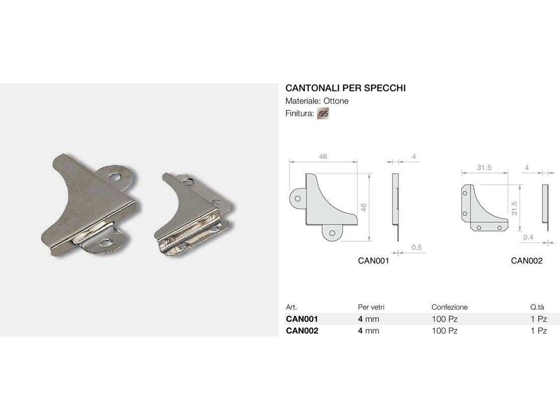 Cantonali per specchi Logli Massimo Saint Gobain