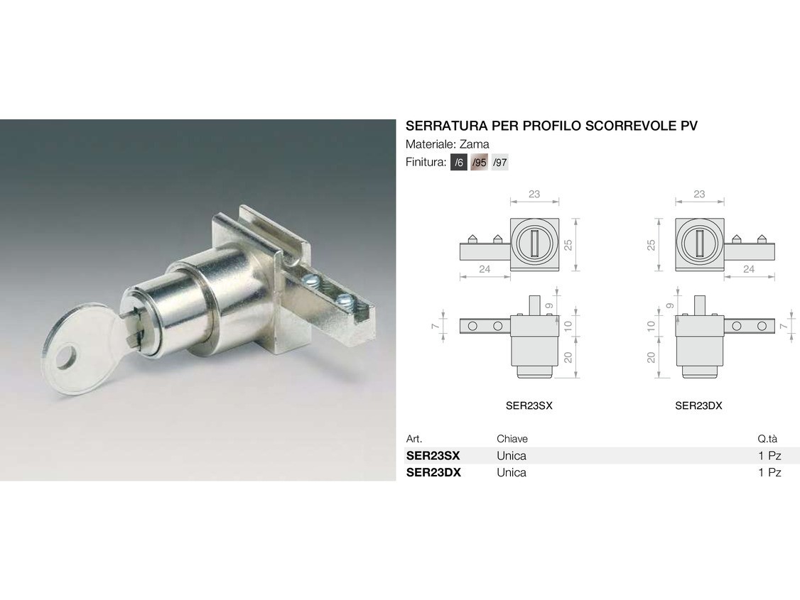 Serratura per profilo scorrevole pv Logli Massimo Saint Gobain