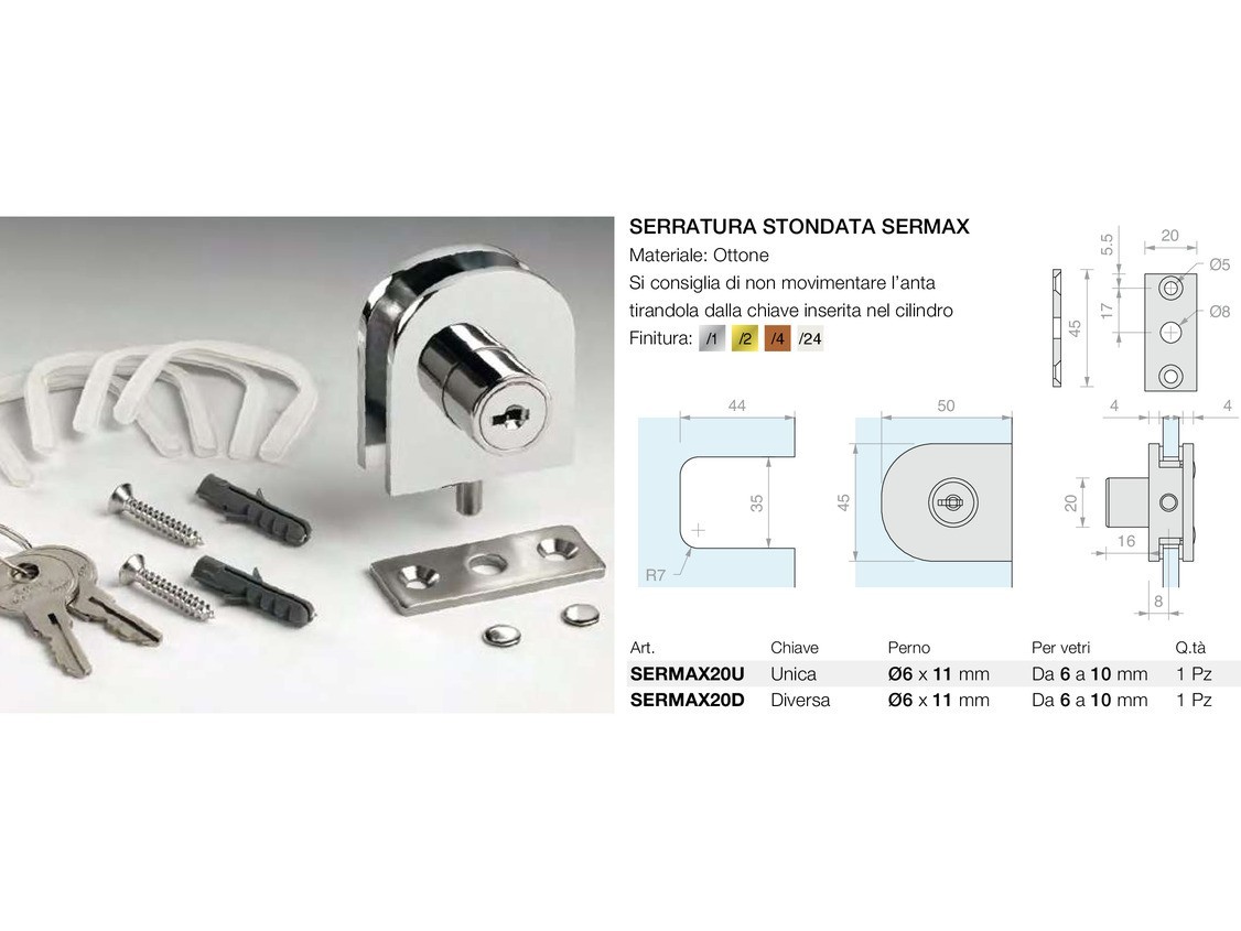 Serratura stondata sermax Logli Massimo Saint Gobain