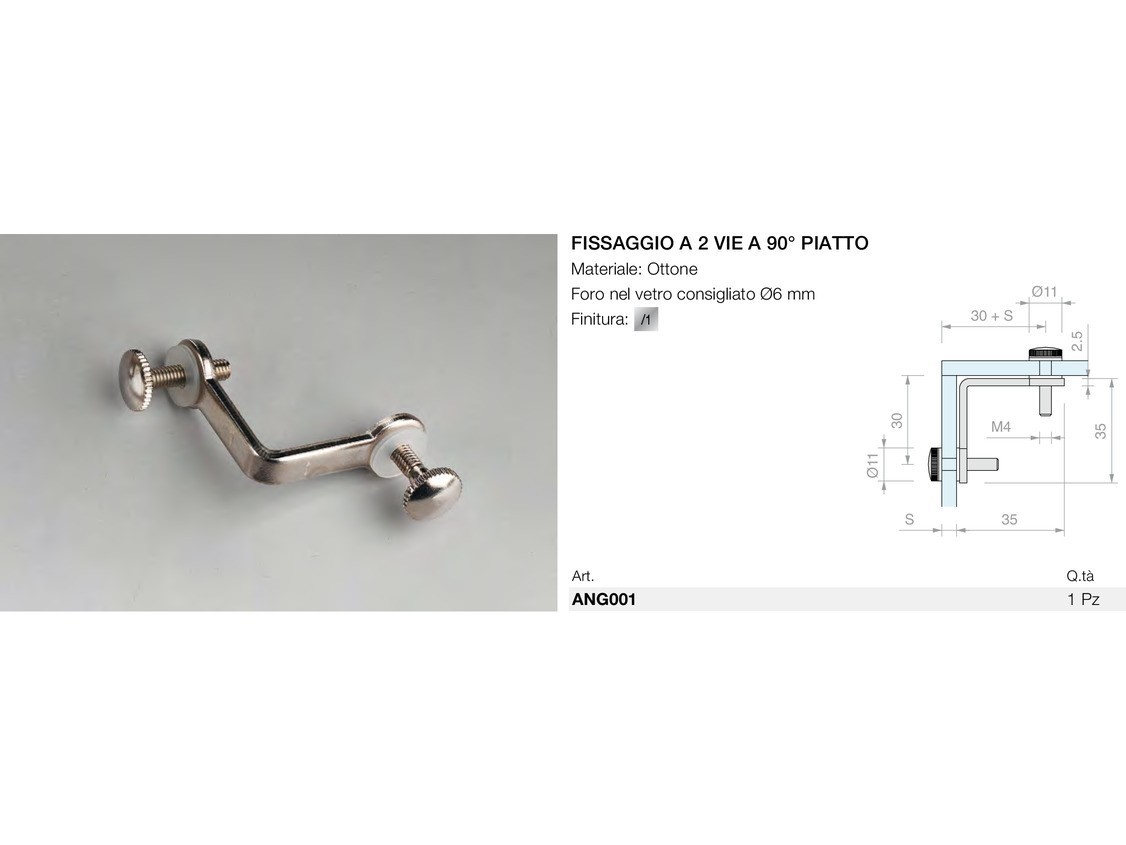 Fissaggio a 2 vie a 90° piatto Logli Massimo Saint Gobain