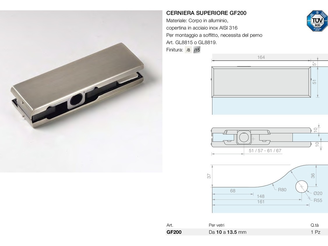 Cerniera superiore gf200 Logli Massimo Saint Gobain