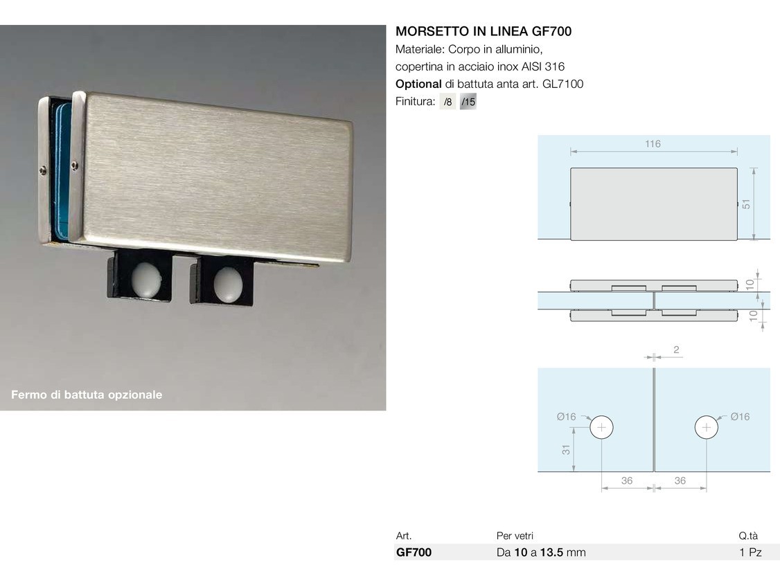 Morsetto in linea gf700 Logli Massimo Saint Gobain